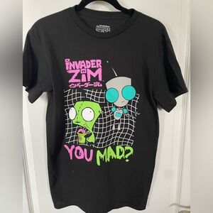 224. Medium Men’s t- shirt graphic black  Invader Zim